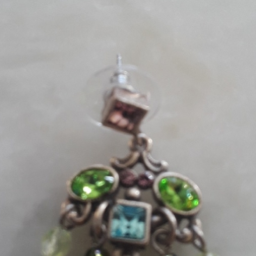 Sweet Romance, Delicate Multicolor Gem Drop Earrings, Boutique 2005 - Picture 5 of 5